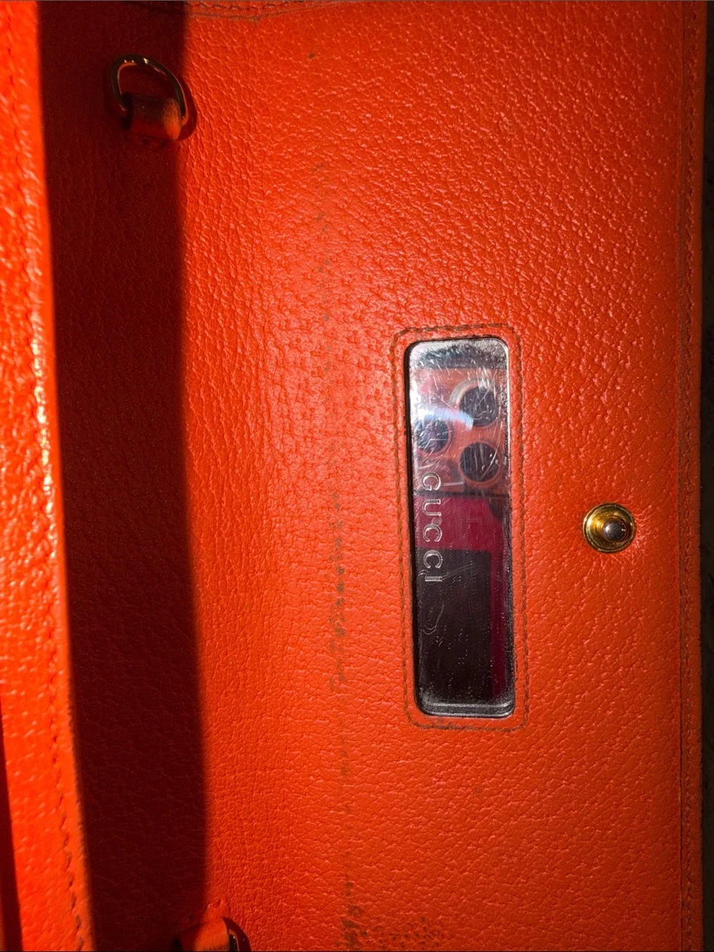 Gucci Orange Floral Continental Wallet with GG Emblem with inlay mirror - Picture 6 of 15